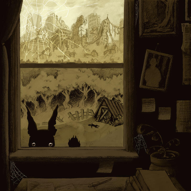 Are You There? - Ink, charcoal, digital color